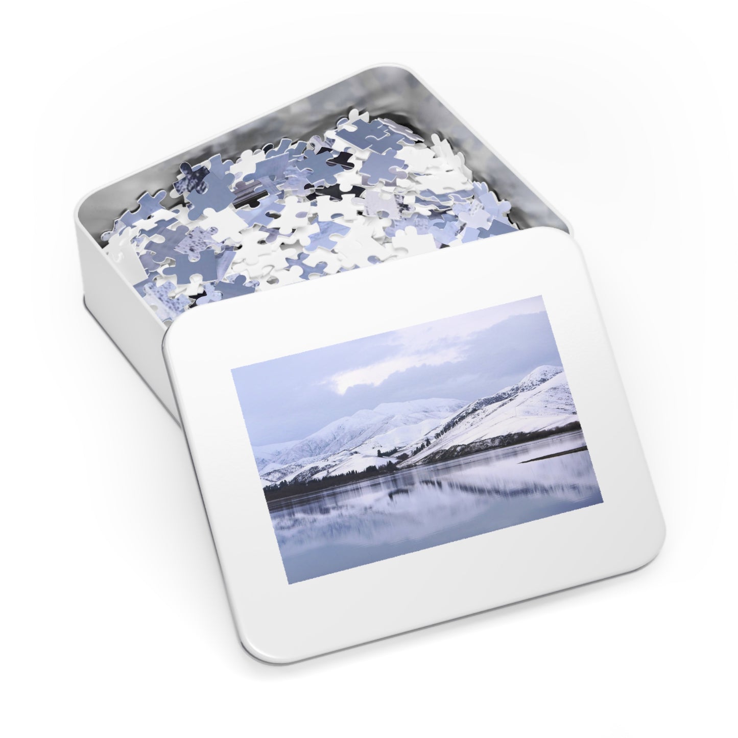Jigsaw Puzzle: Lake Opuha Frozen Lake. (110,252,500,1000 pces)