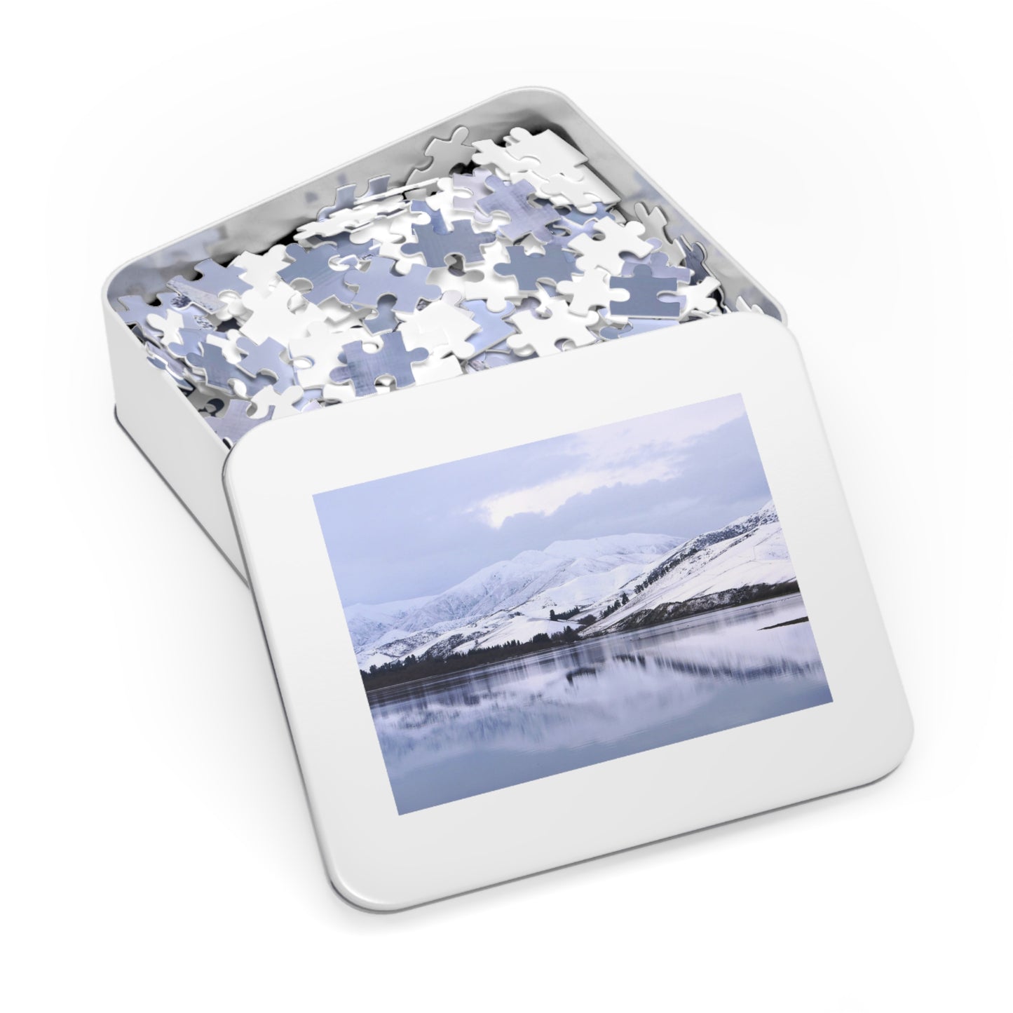 Jigsaw Puzzle: Lake Opuha Frozen Lake. (110,252,500,1000 pces)