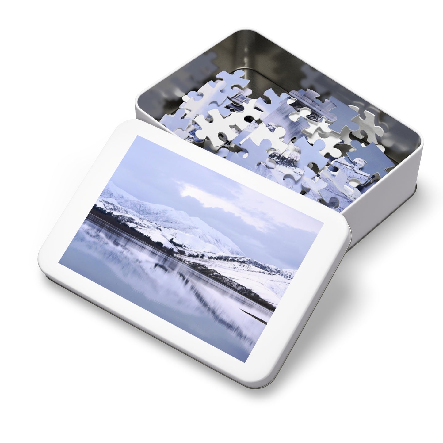 Jigsaw Puzzle: Lake Opuha Frozen Lake. (110,252,500,1000 pces)