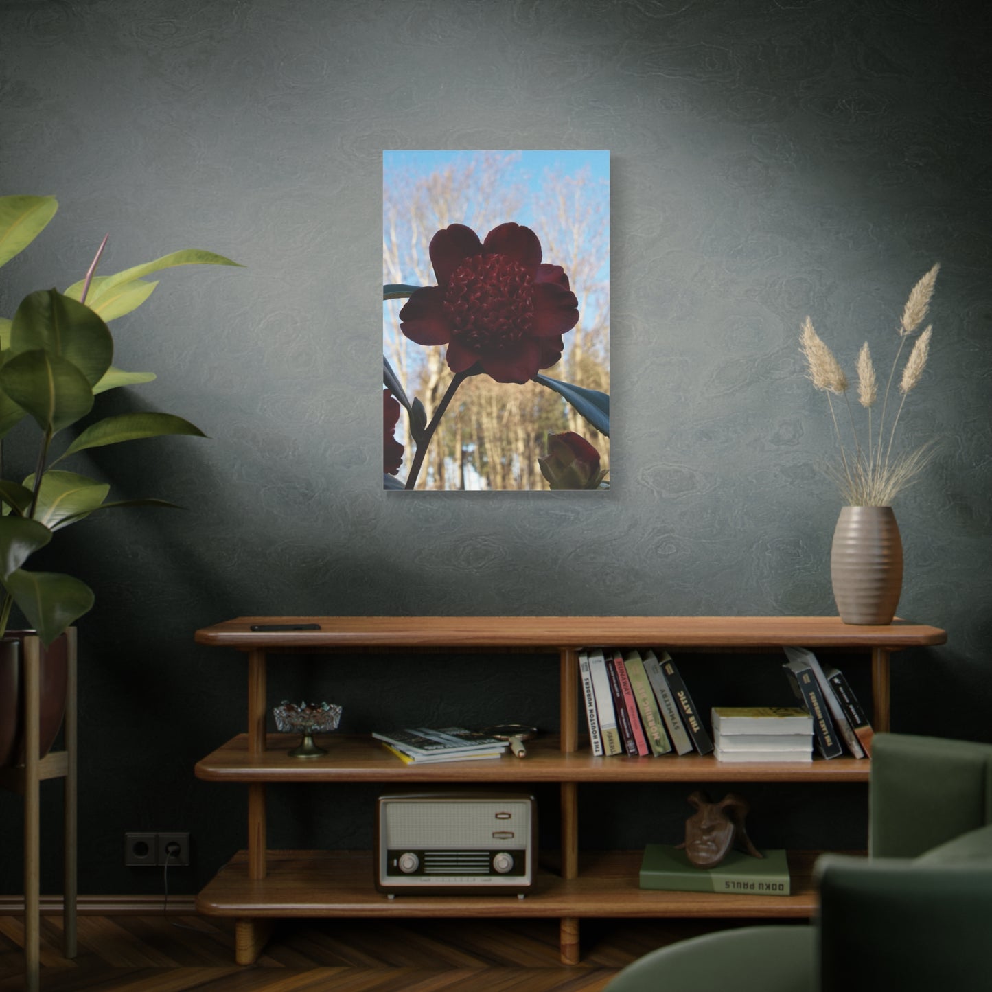 Rhododendron Vivid Photo on Canvas, Portrait Style.