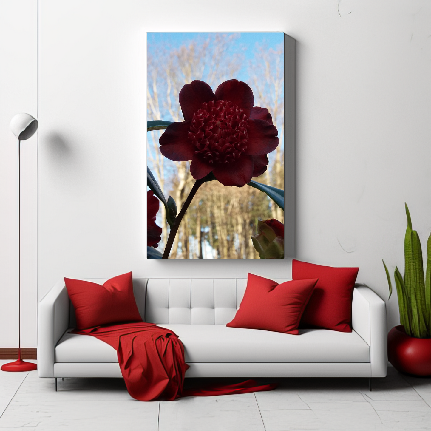 Rhododendron Vivid Photo on Canvas, Portrait Style.