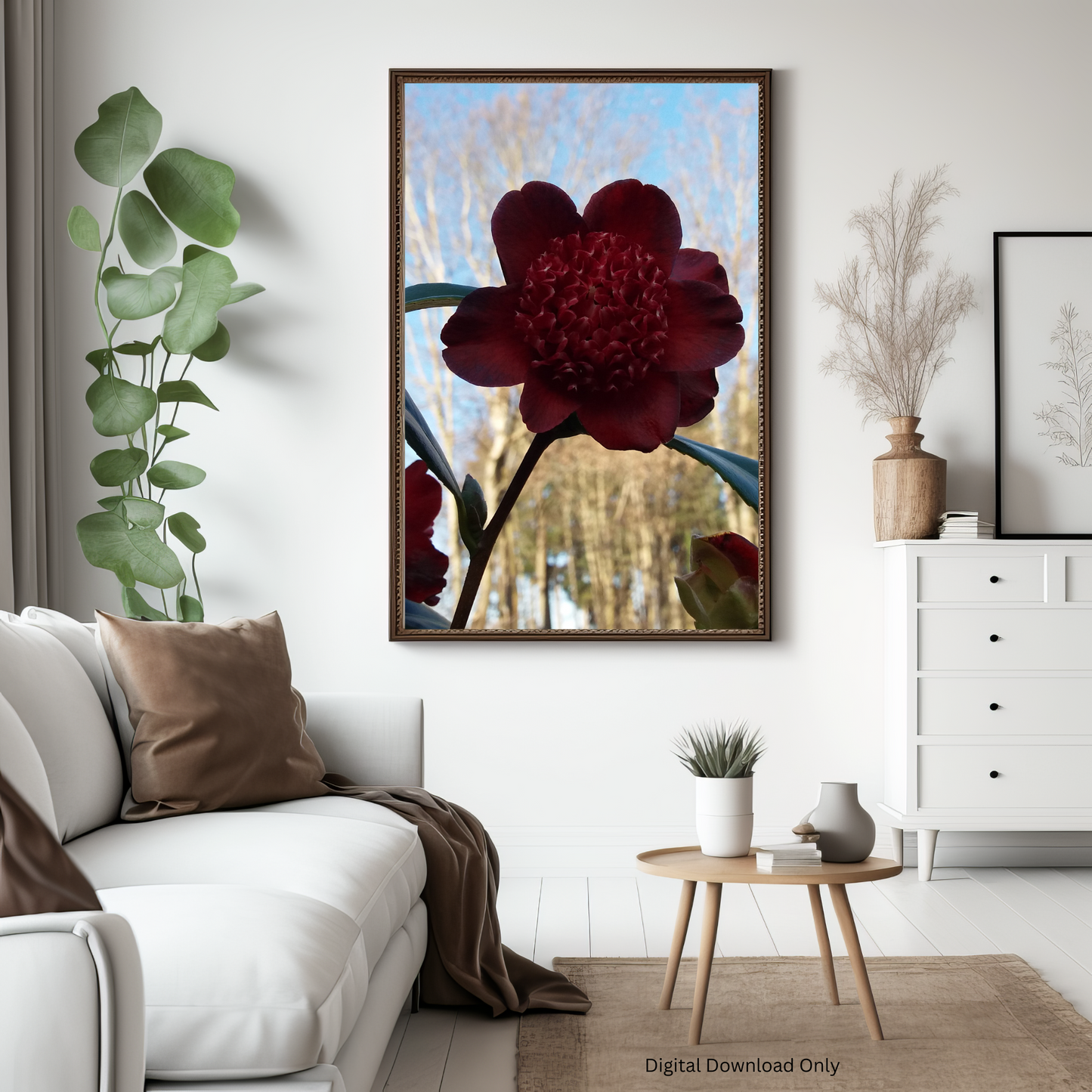 Rhododendron Vivid Photo on Canvas, Portrait Style.