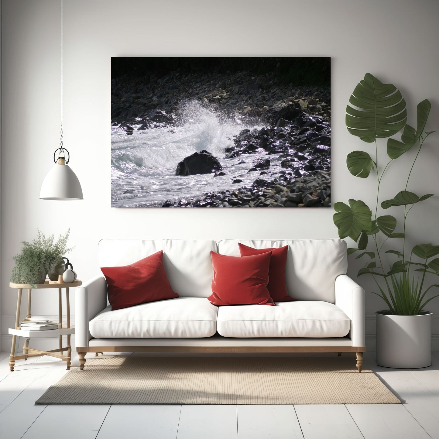 Waves on Cable Bay: Photo on Canvas.