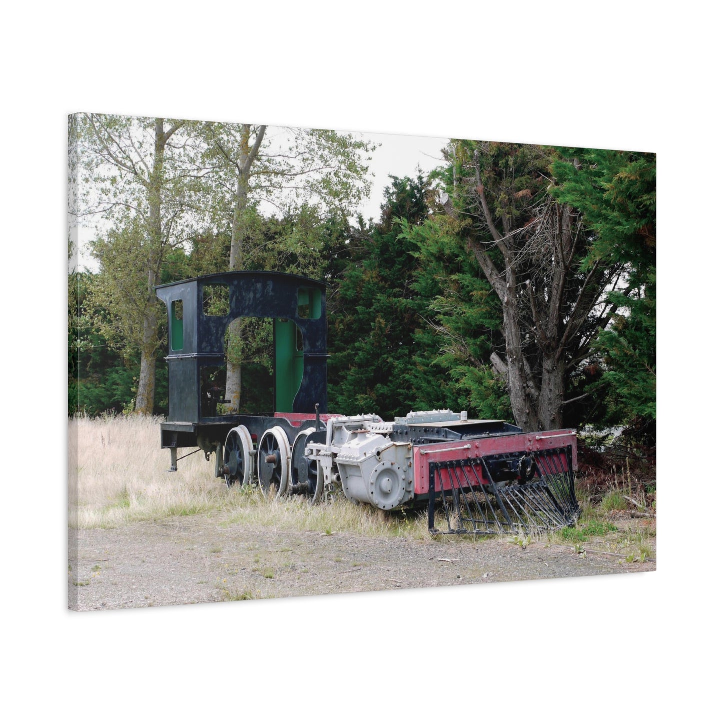 At Rest: Derelict Locomotive, Original Photo on Canvas,