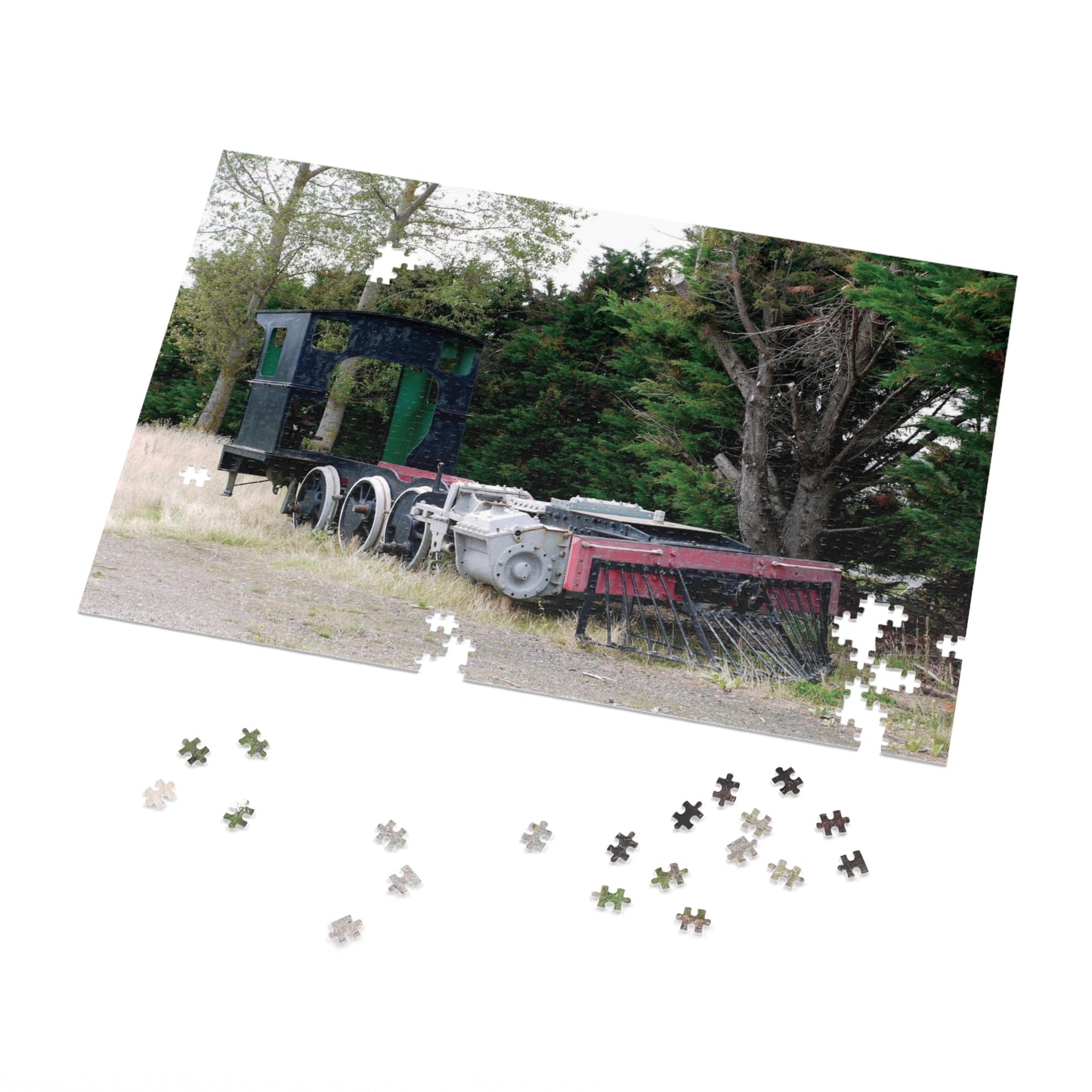 Jigsaw Puzzle.: Derelict Steam Locomotive