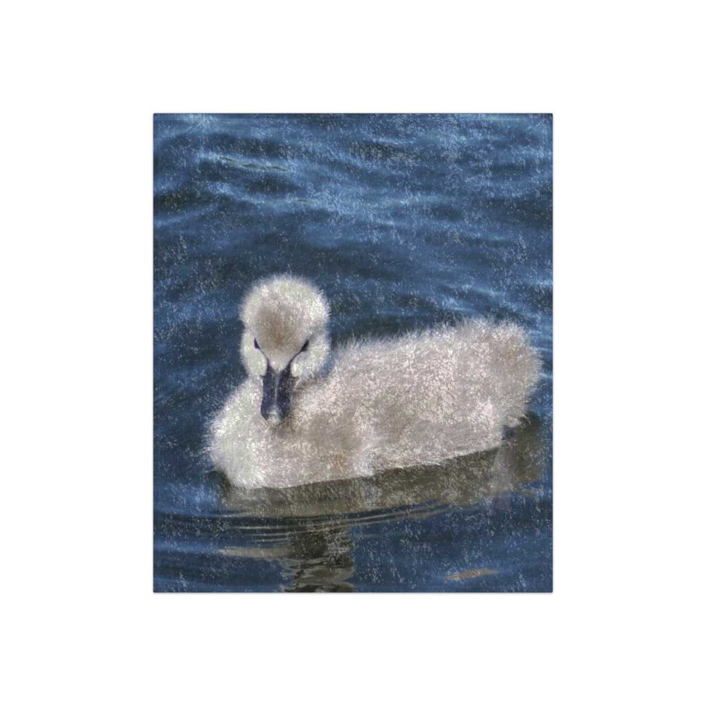 Crushed Velvet Blanket: Cygnet Print - 36x24 Vertical