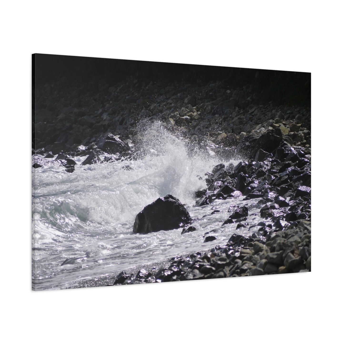 Waves on Cable Bay:  Photo on Canvas.