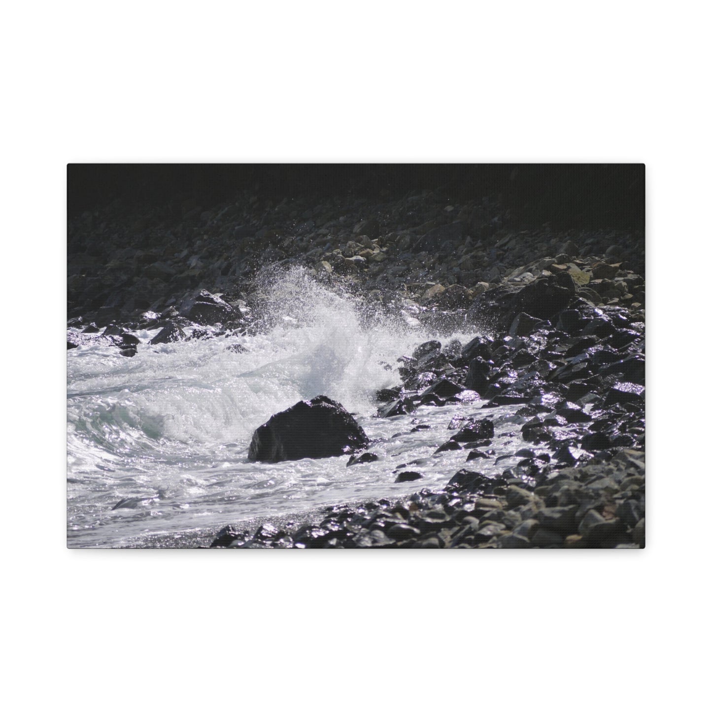 Waves on Cable Bay:  Photo on Canvas.