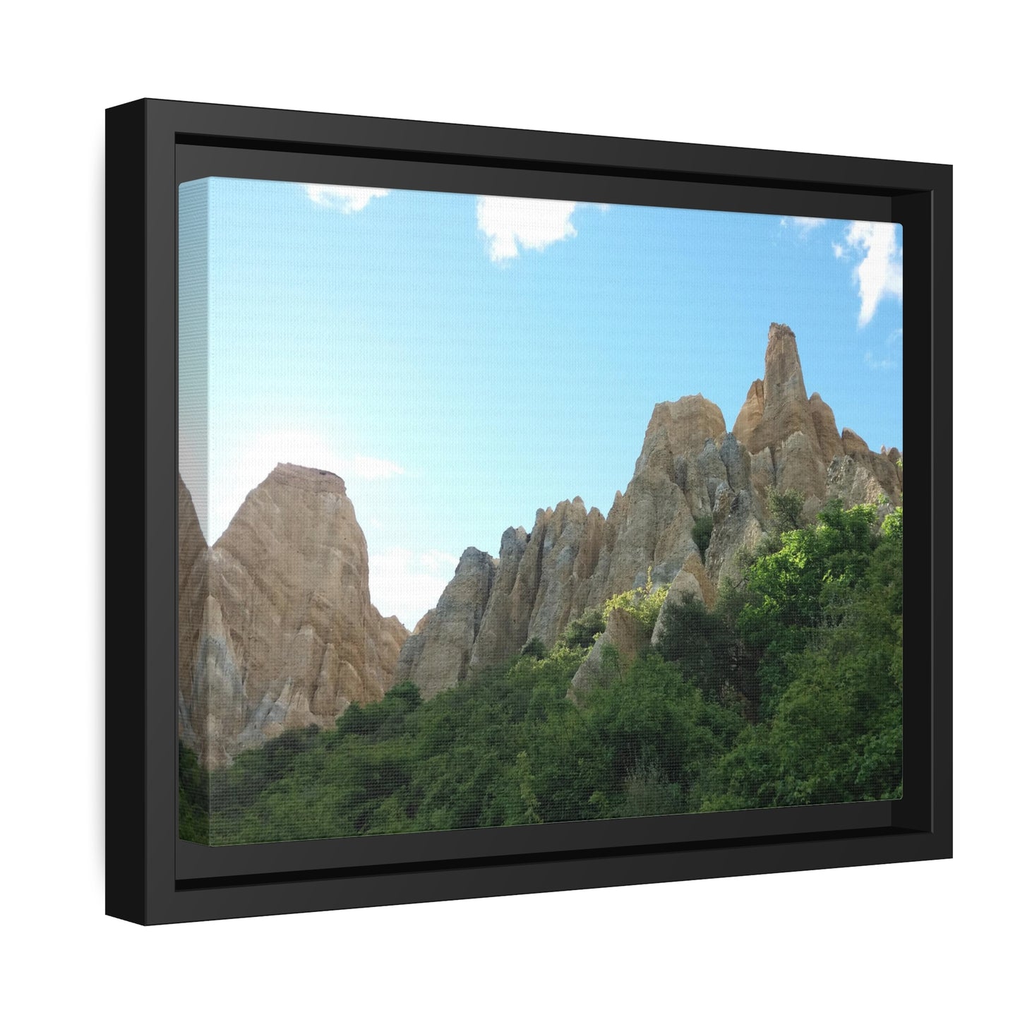 Hoodoos Photo on Canvas. Black Frame.