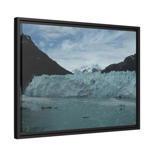 Glacier photo on Canvas, Black Frame