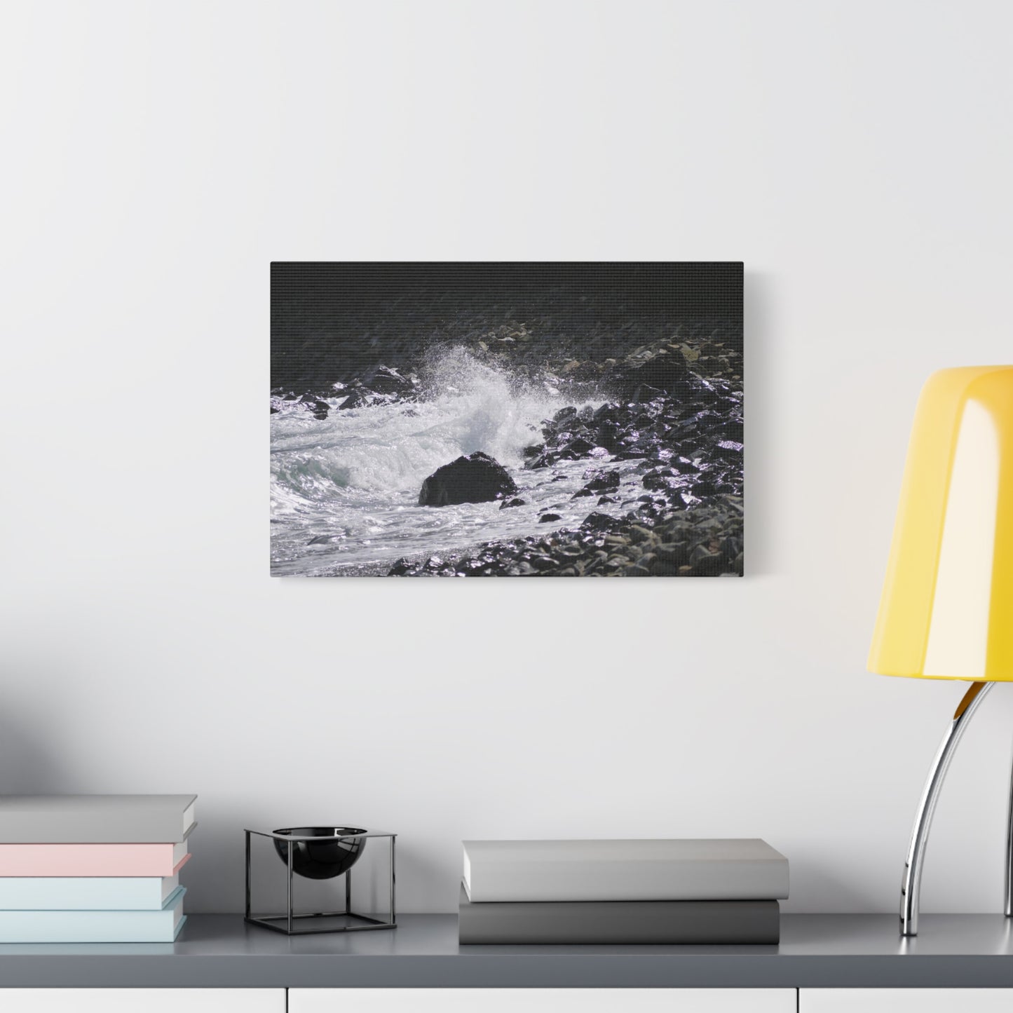 Waves on Cable Bay:  Photo on Canvas.