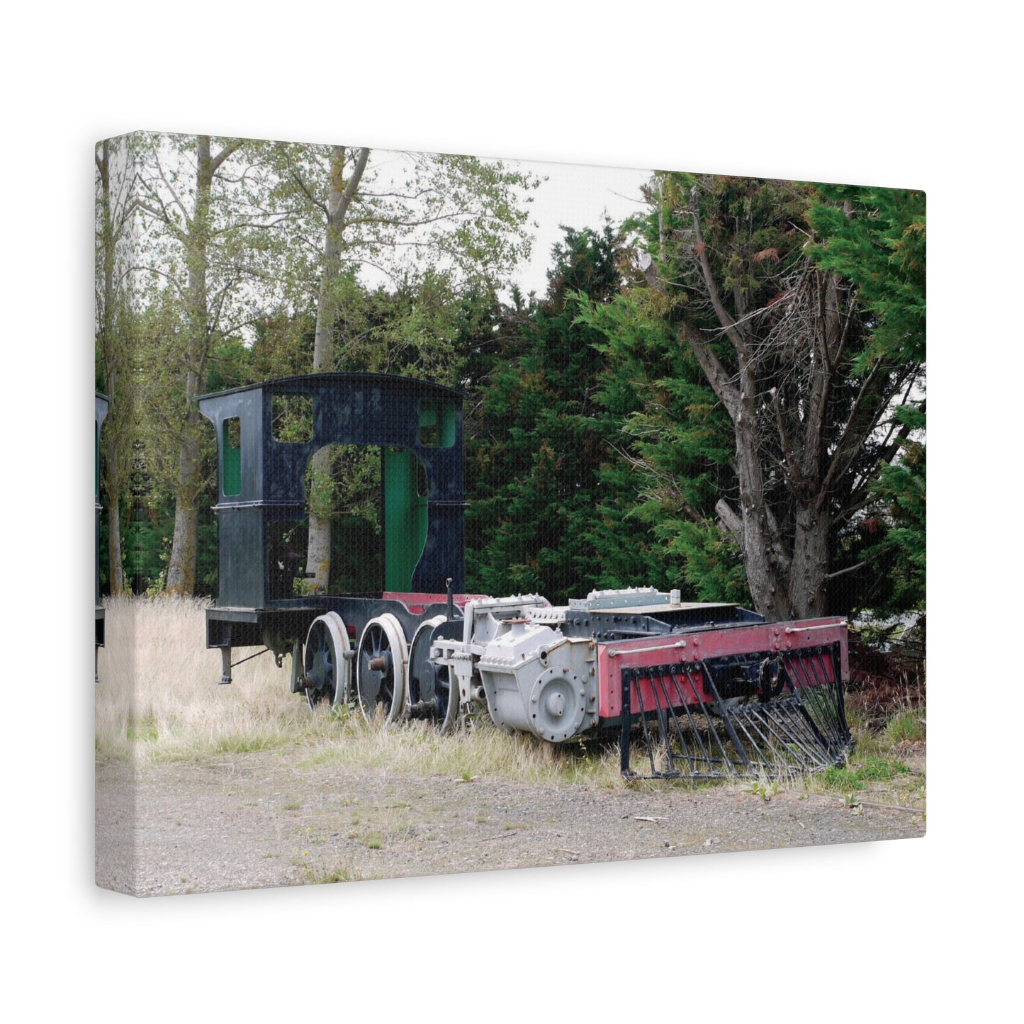 At Rest: Derelict Locomotive, Original Photo on Canvas,