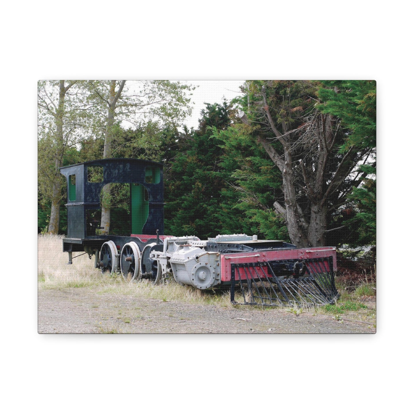 At Rest: Derelict Locomotive, Original Photo on Canvas,