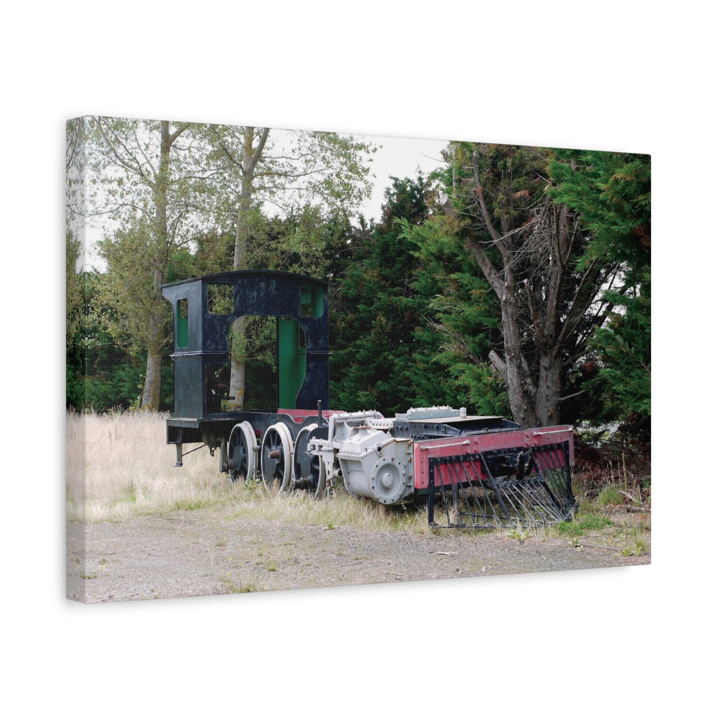 At Rest: Derelict Locomotive, Original Photo on Canvas,