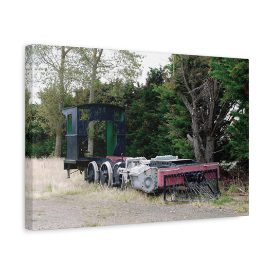 At Rest: Derelict Locomotive, Original Photo on Canvas,