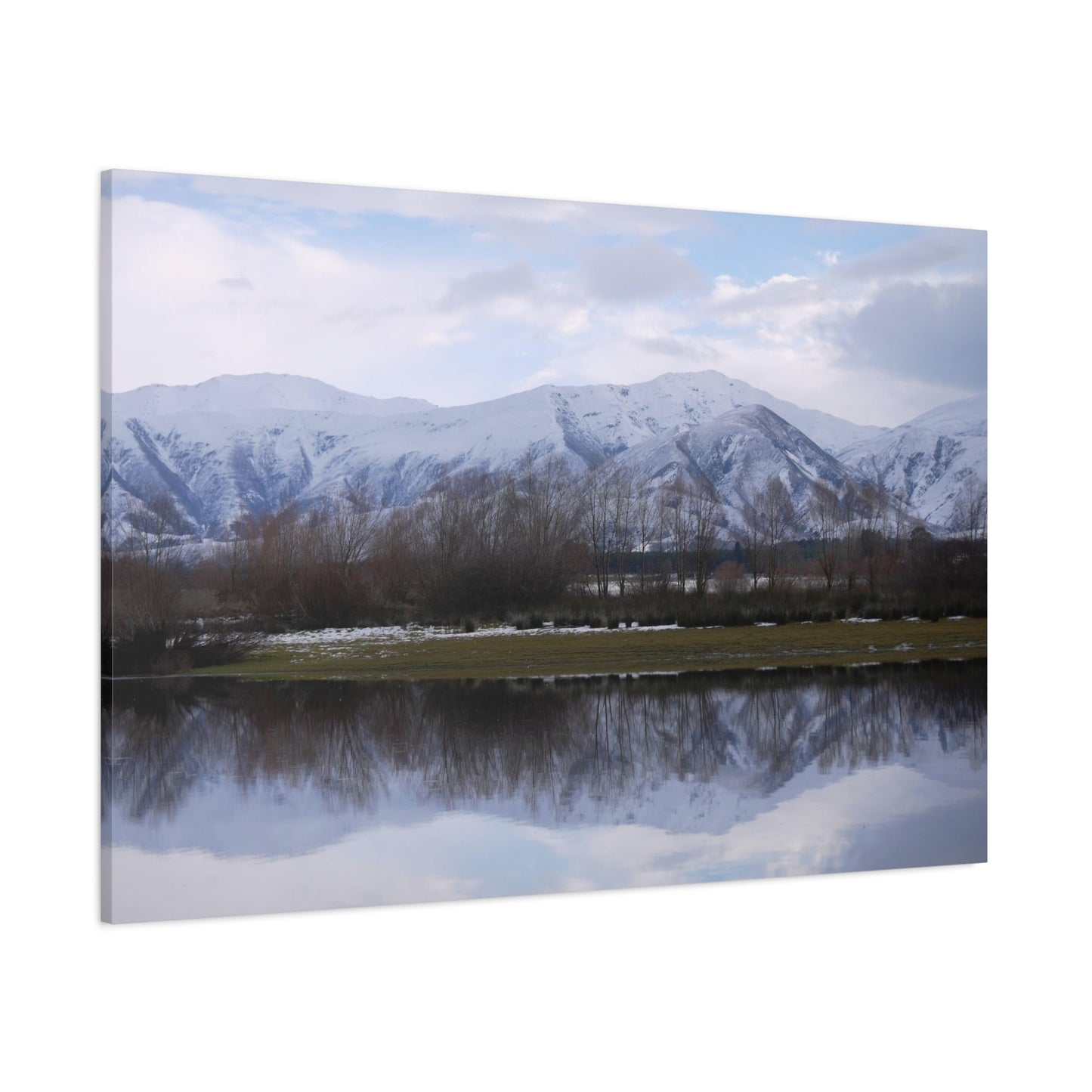 Lake Opuha Spring Thaw Photo on Canvas.