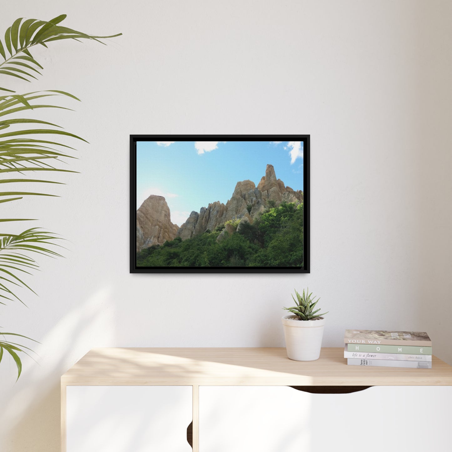 Hoodoos Photo on Canvas. Black Frame.