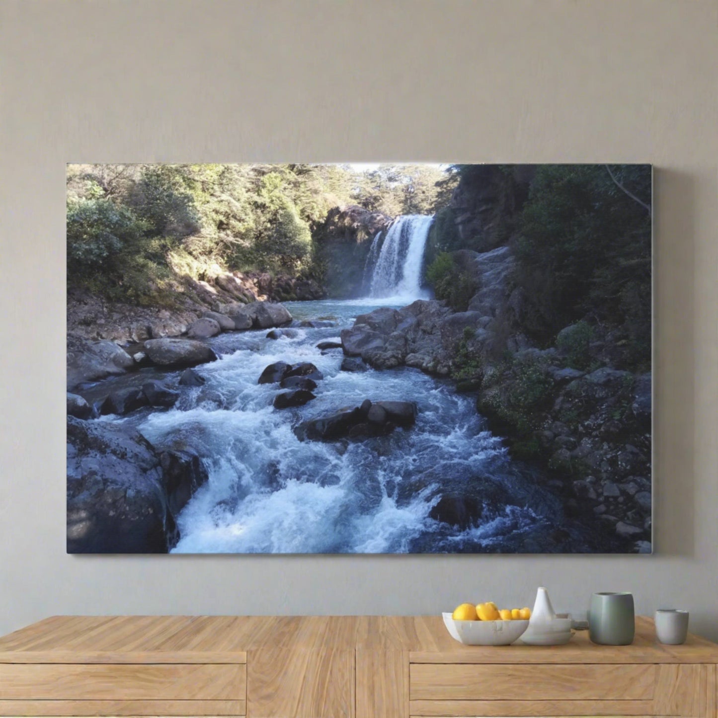 Tawhai Falls Gollums Pool Photo on Canvas.