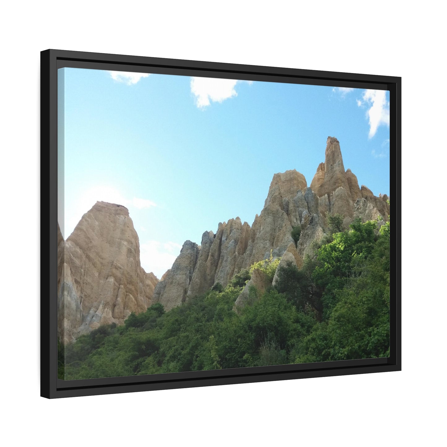 Hoodoos Photo on Canvas. Black Frame.