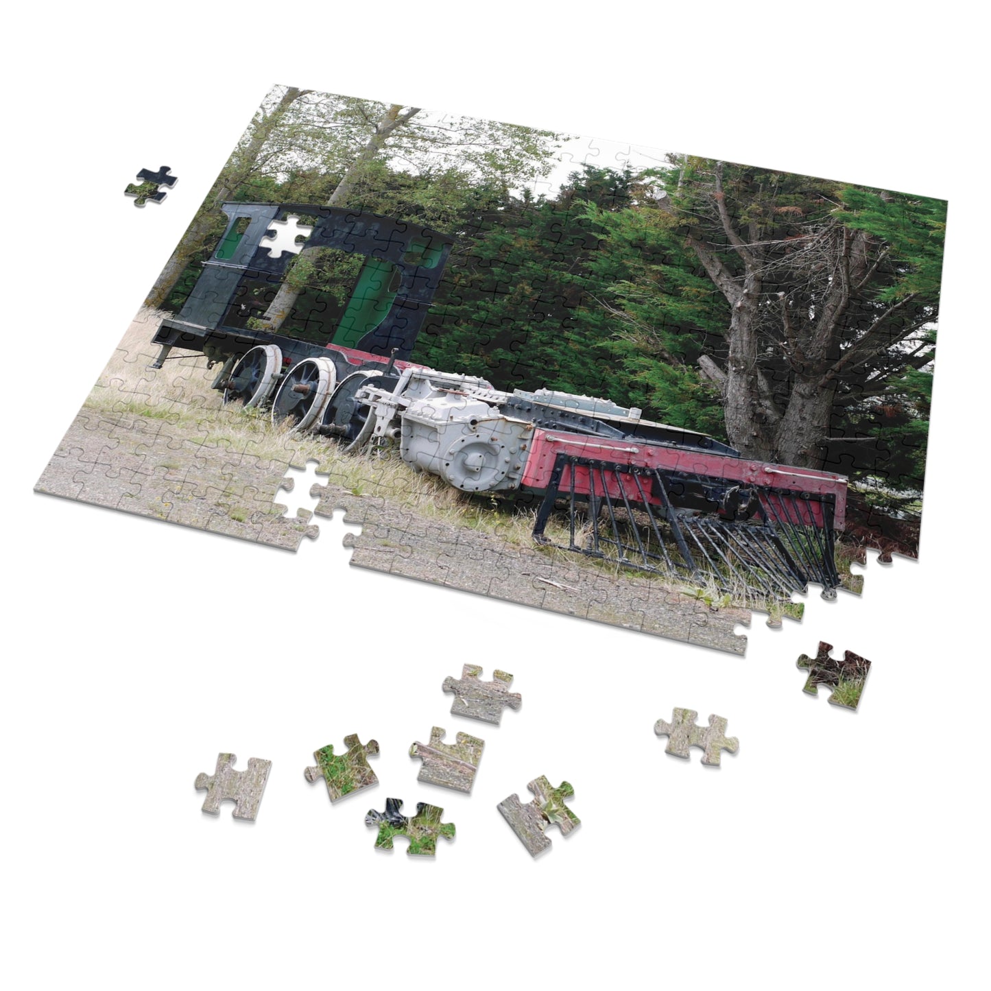 Jigsaw Puzzle.: Derelict Steam Locomotive