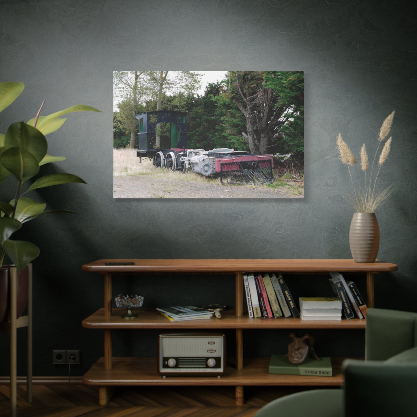 At Rest: Derelict Locomotive, Original Photo on Canvas,