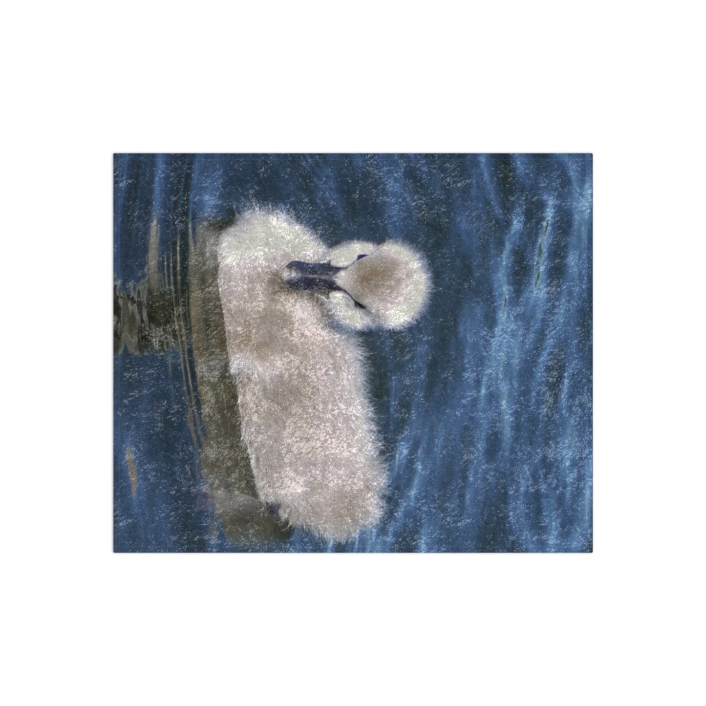 Crushed Velvet Blanket: Cygnet Print - 36x24 Vertical