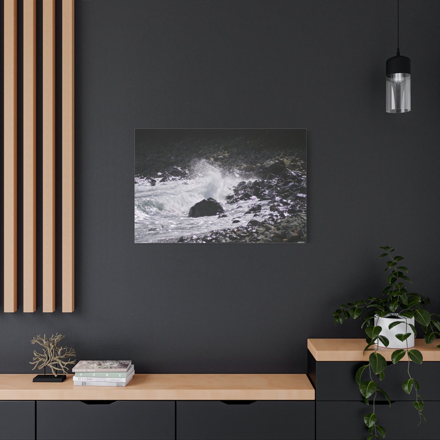 Waves on Cable Bay:  Photo on Canvas.