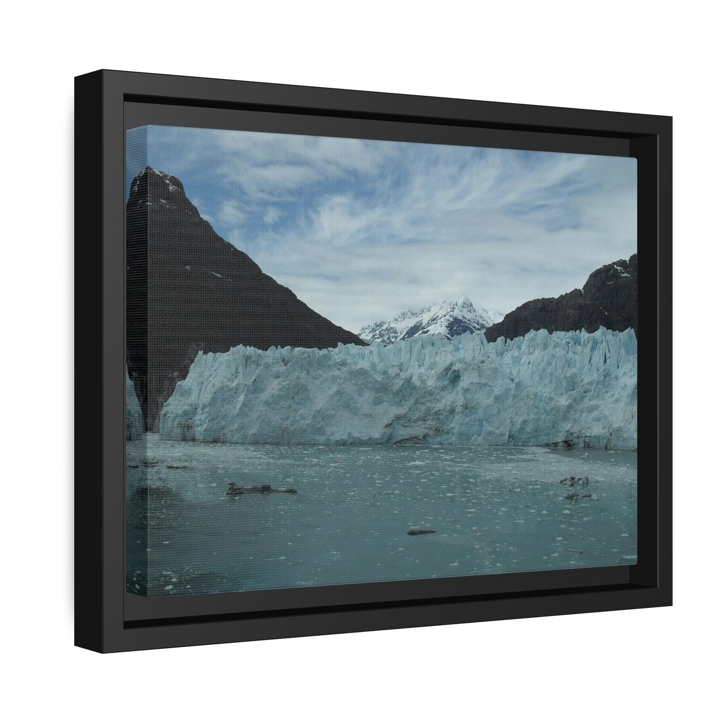 Glacier photo on Canvas, Black Frame