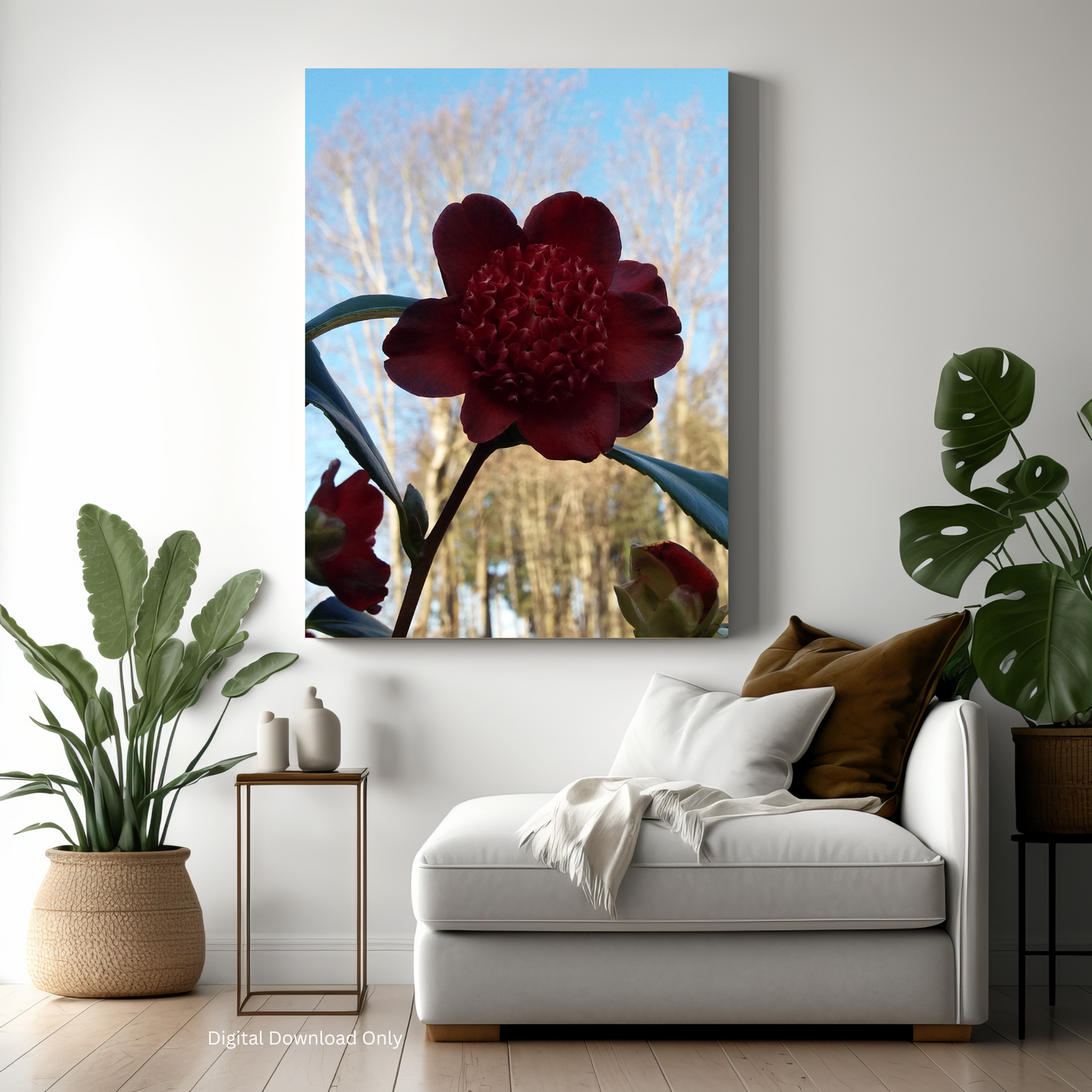 Rhododendron Vivid  Photo on Canvas, Portrait Style.