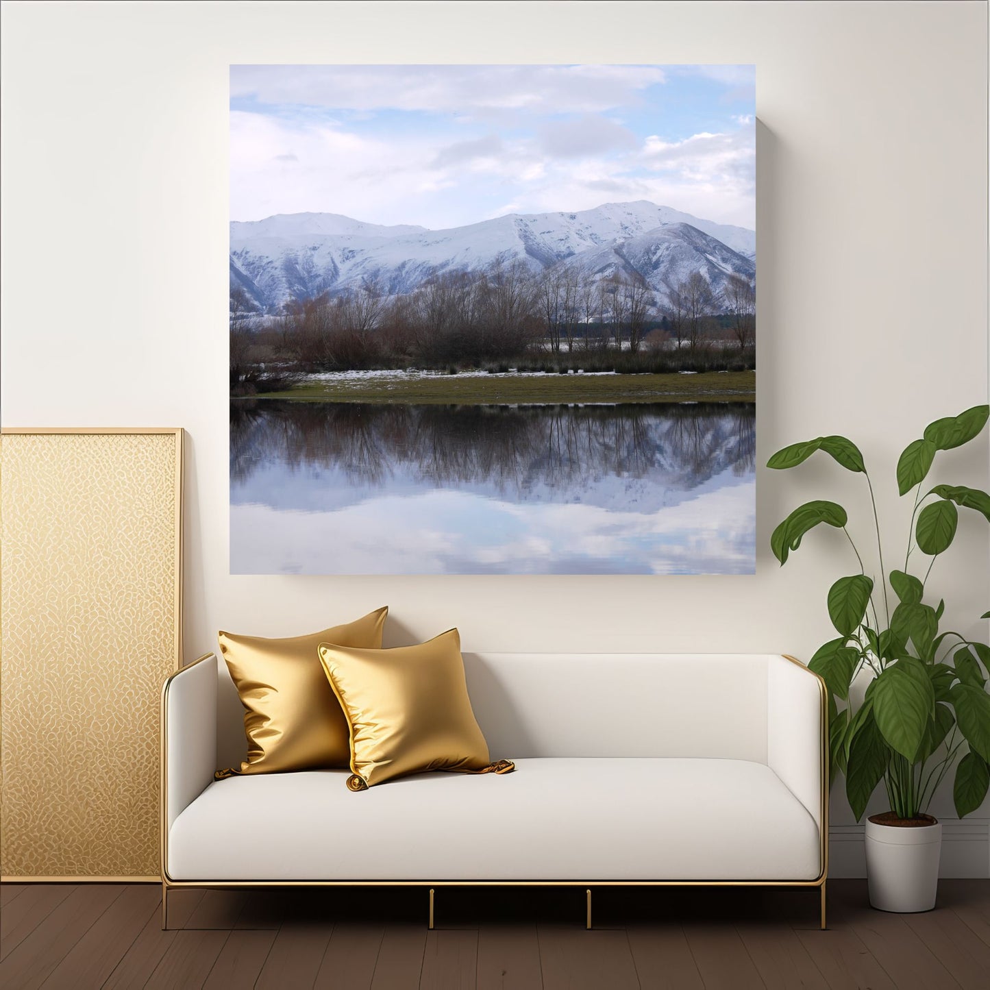 Lake Opuha Spring Thaw Photo on Canvas.