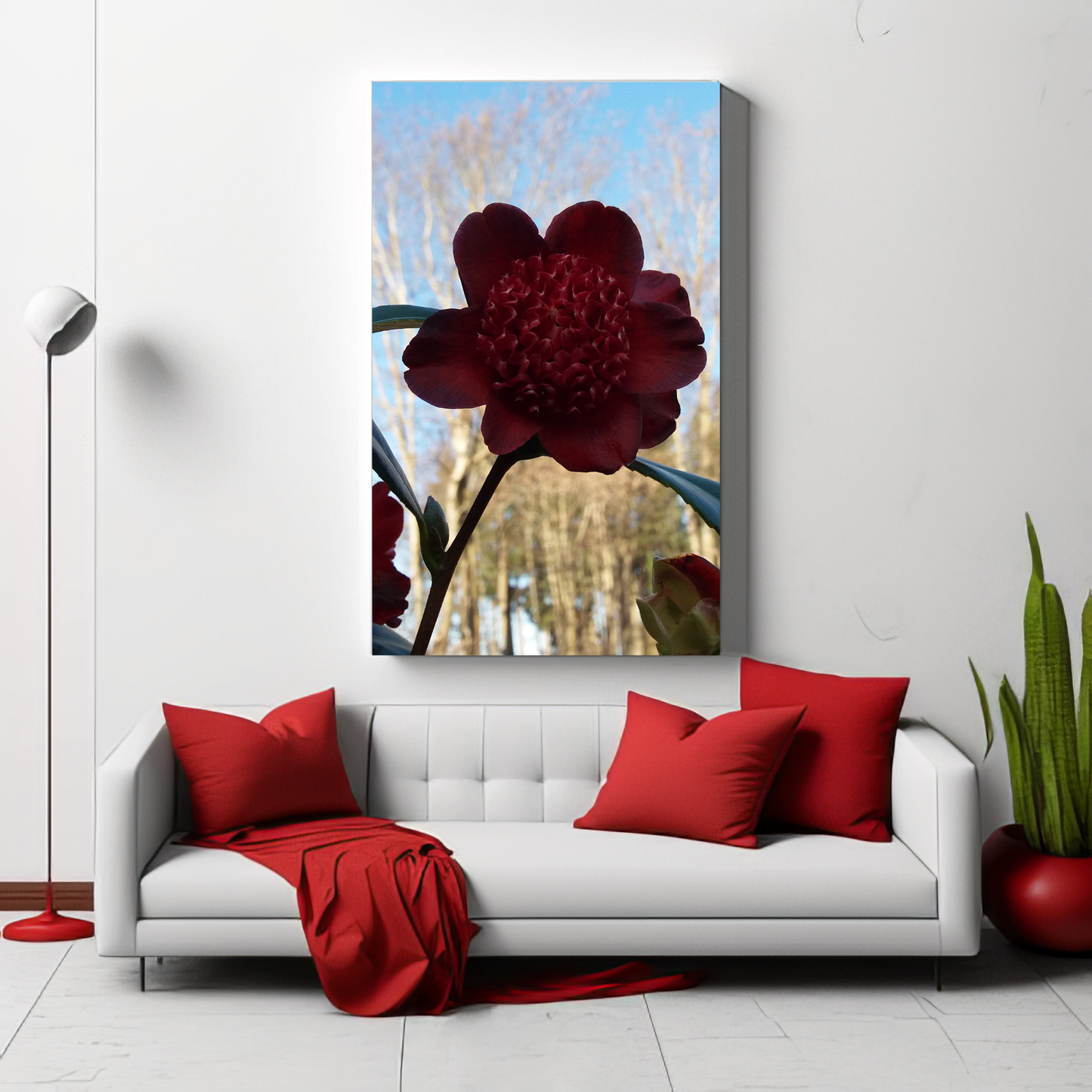 Rhododendron Vivid  Photo on Canvas, Portrait Style.