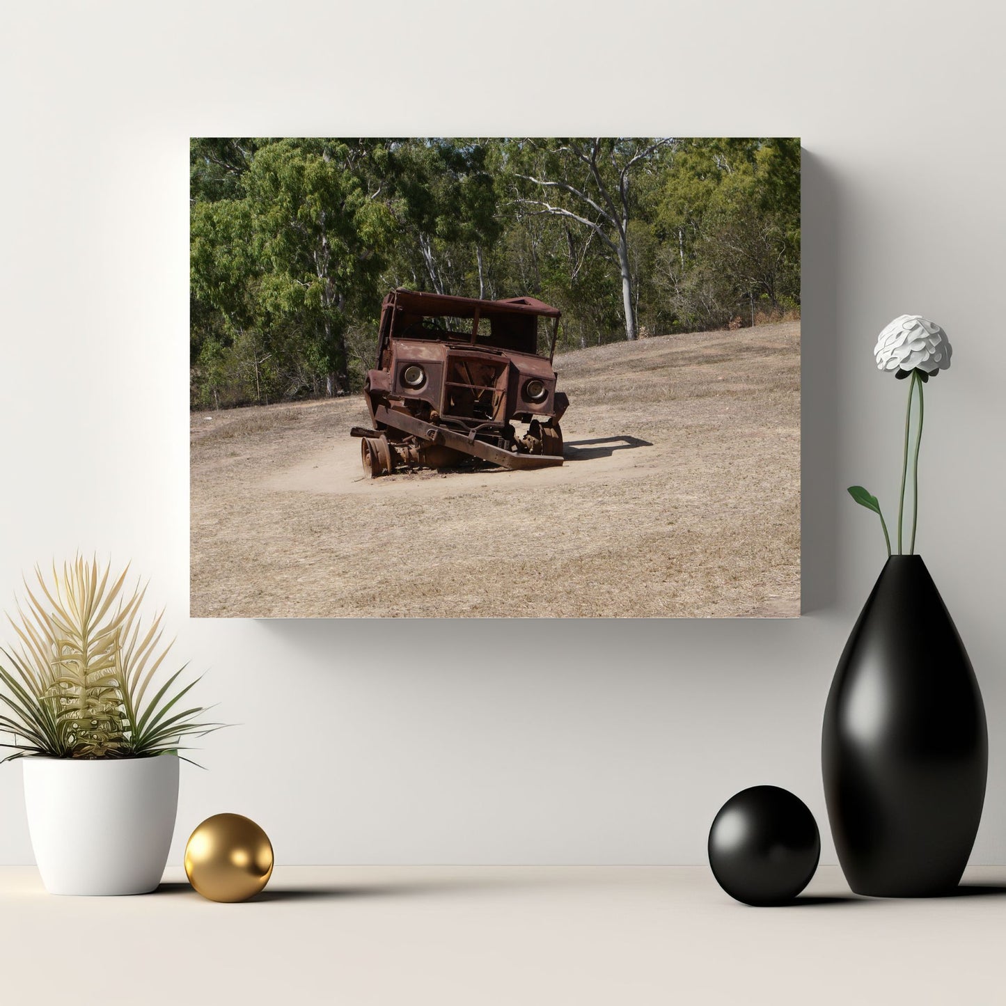 Derelict Truck: Photo on Canvas