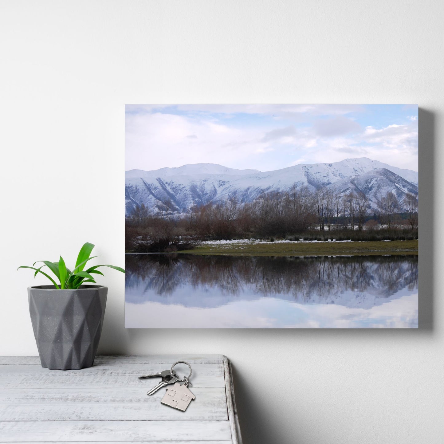 Lake Opuha Spring Thaw Photo on Canvas.