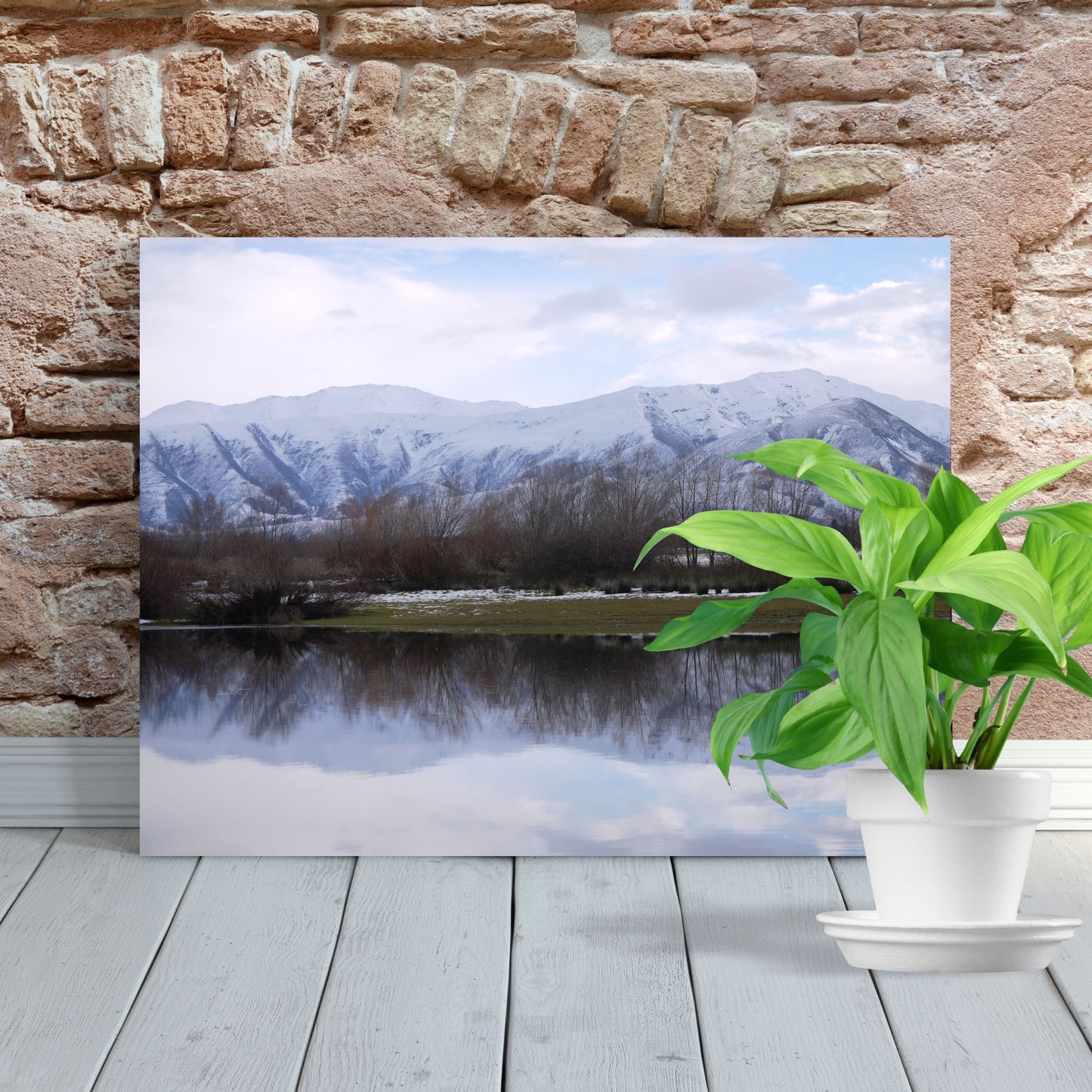 Lake Opuha Spring Thaw Photo on Canvas.