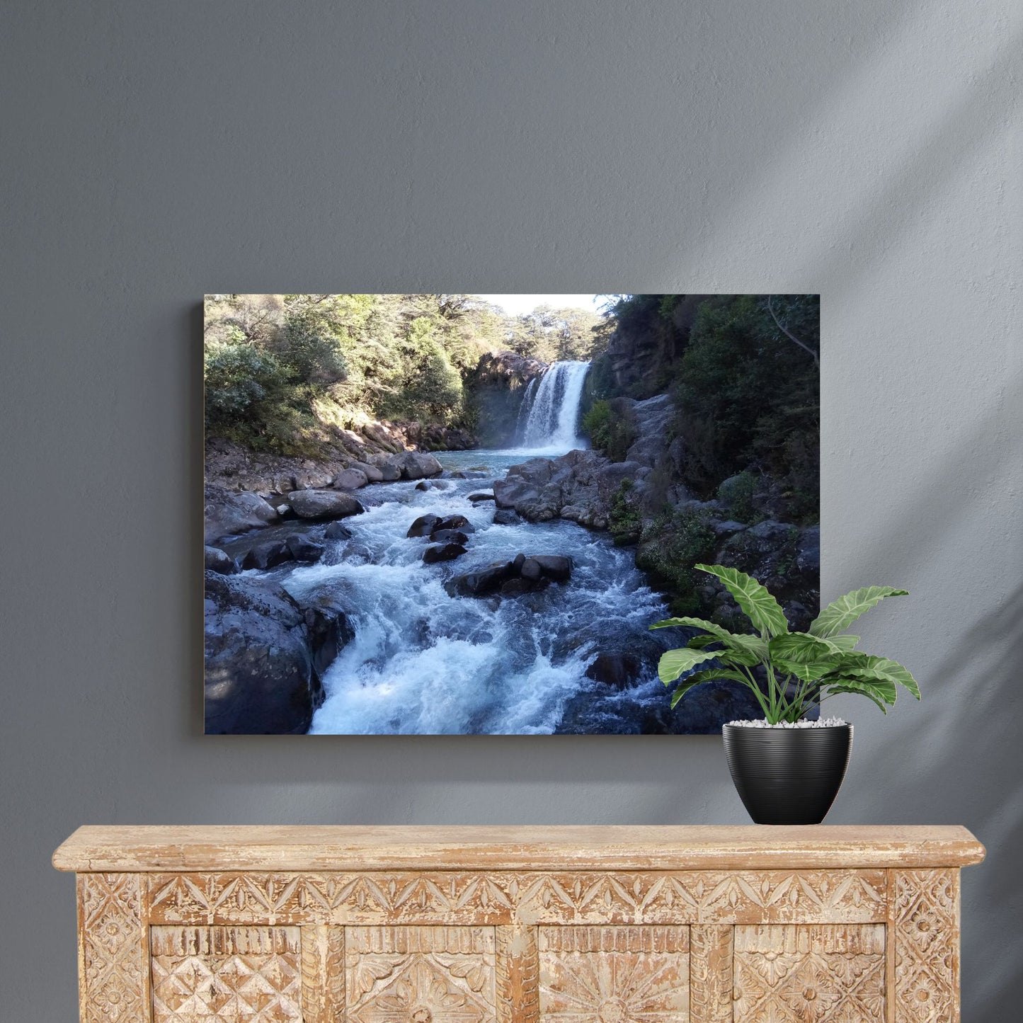 Tawhai Falls Gollums Pool Photo on Canvas.