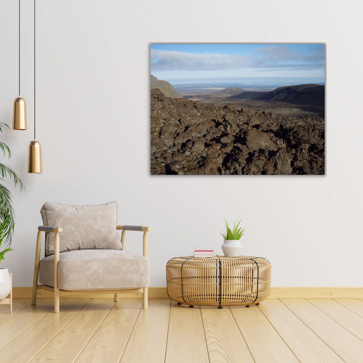 Tongariro Crossing Waterfall Photo on Canvas