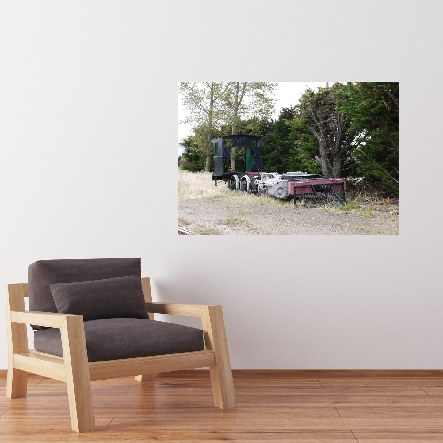 At Rest: Derelict Locomotive, Original Photo on Canvas,